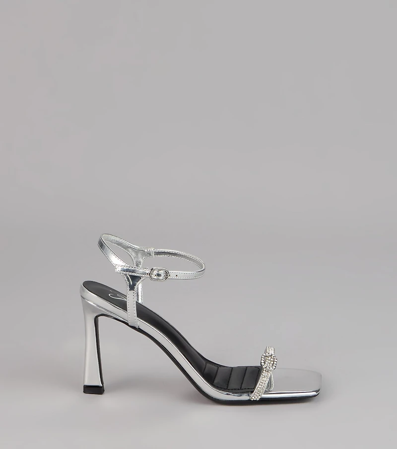 Shine Hour Rhinestone Strap Stiletto Heels