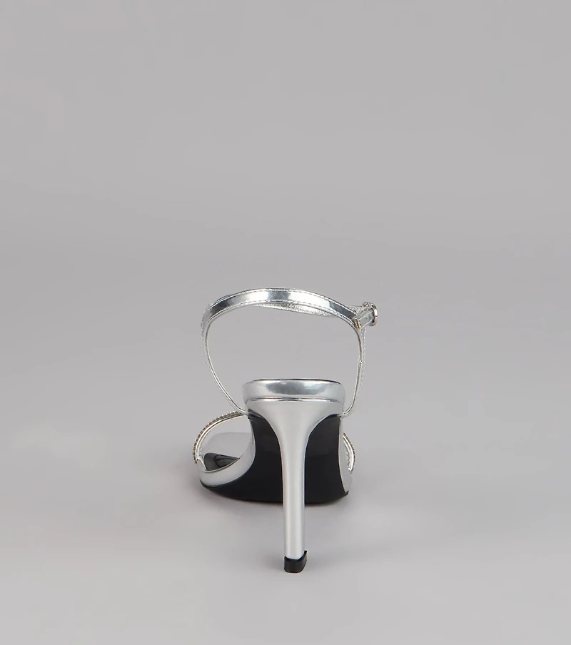 Shine Hour Rhinestone Strap Stiletto Heels