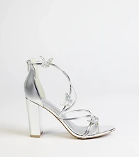 Whimsically Chic Butterfly Rhinestone Block Heels
