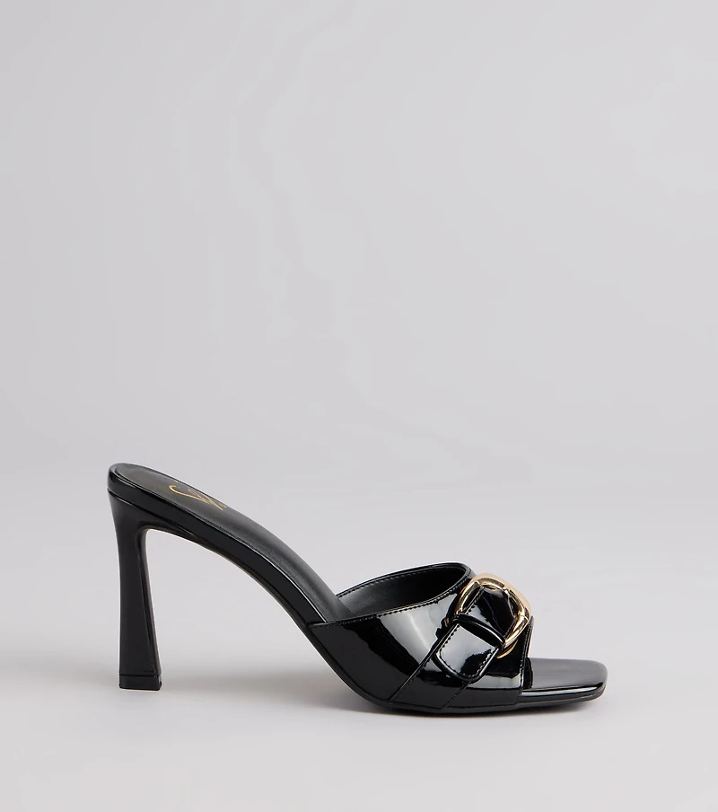 City Lights Buckle Heel Mules