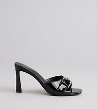City Lights Buckle Heel Mules