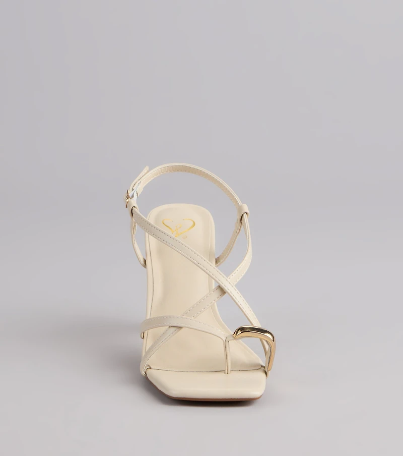 Luxe Minimalist Toe Ring Strappy Stiletto Heels