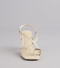 Luxe Minimalist Toe Ring Strappy Stiletto Heels