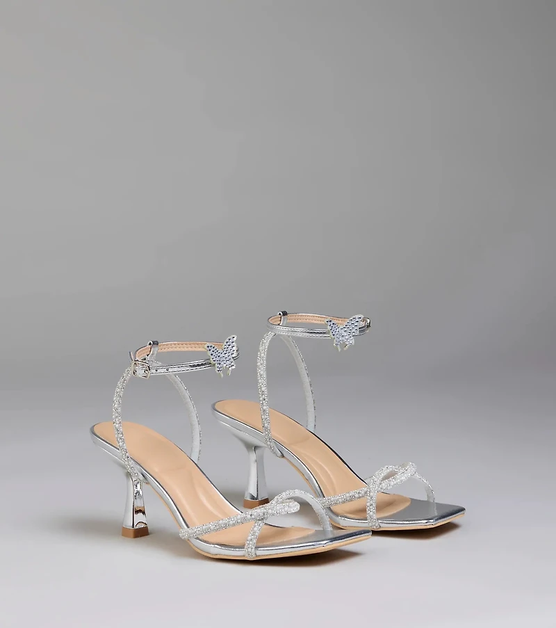 Fab Icon Butterfly Rhinestone Stiletto Heels
