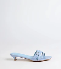 Trendy Steps Buckle Strap Kitten Heel Mules