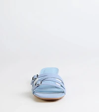 Trendy Steps Buckle Strap Kitten Heel Mules