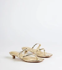 Chic Trend Thong Strap Kitten Heel Mules