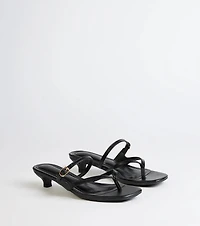 Chic Trend Thong Strap Kitten Heel Mules