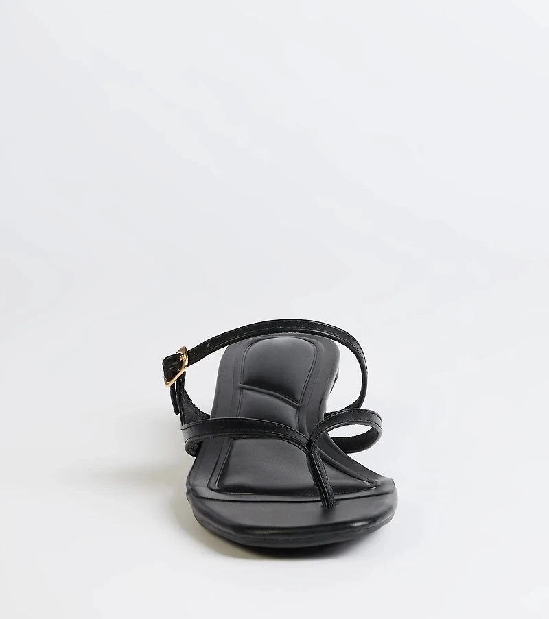 Chic Trend Thong Strap Kitten Heel Mules