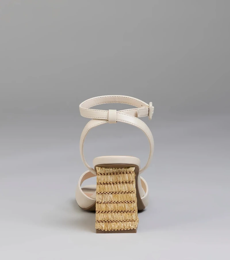 Sweeten Up Straw Block Heels