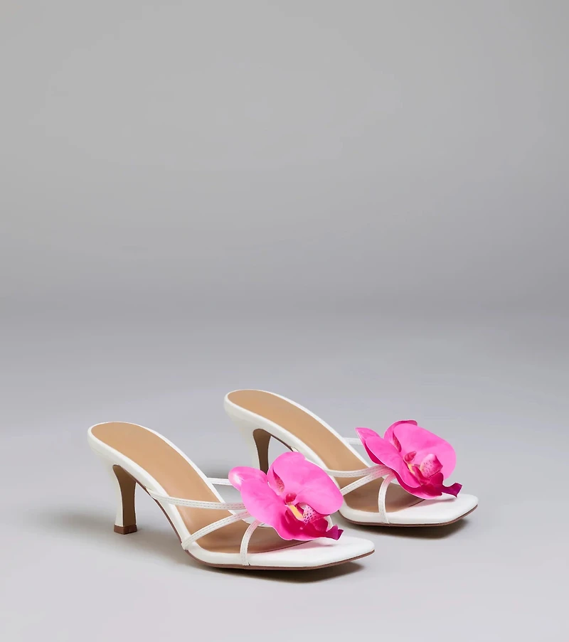 Beauty The Tropics Flower Strappy Mules