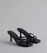 Out And About Strappy Thong Stiletto Mules