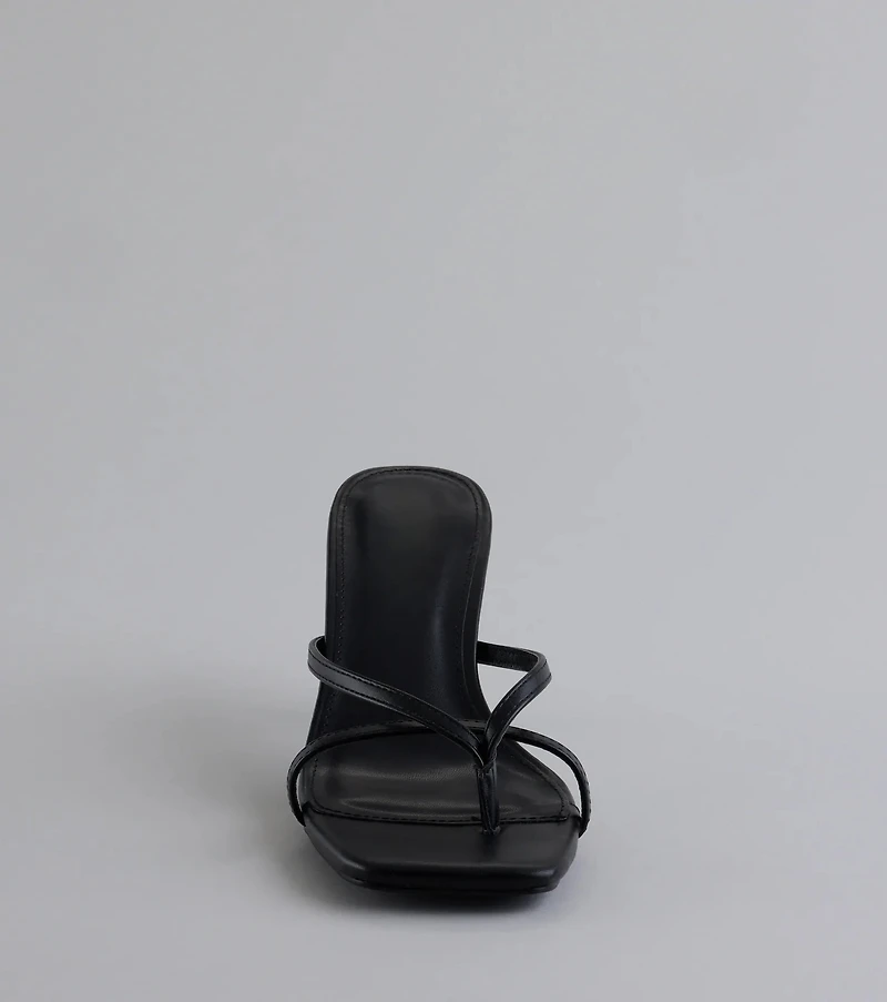 Out And About Strappy Thong Stiletto Mules