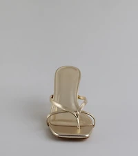 Out And About Strappy Thong Stiletto Mules