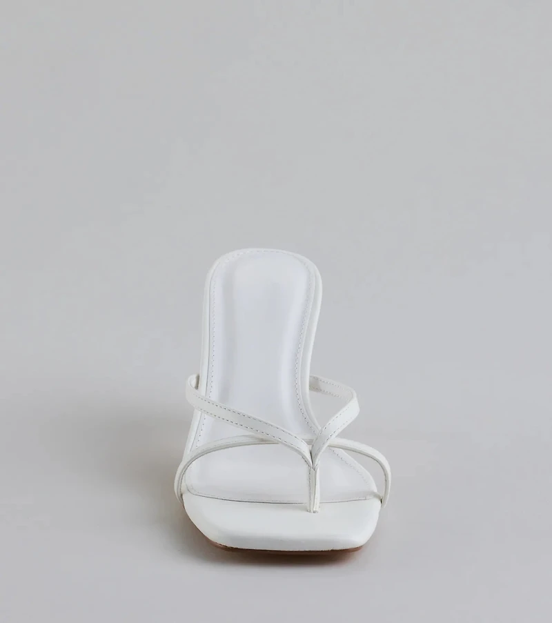 Out And About Strappy Thong Stiletto Mules