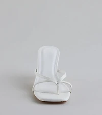 Out And About Strappy Thong Stiletto Mules