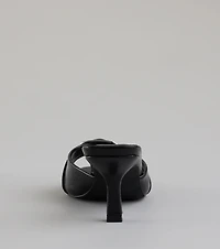 Brunch To Cocktails Buckle Stiletto Mules