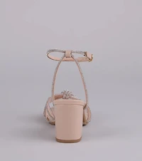 Sparkle Agenda Rhinestone Strappy Block Heels