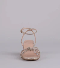 Sparkle Mode Rhinestone Strappy Glitter Block Heels