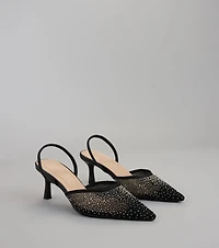 She Came to Sparkle Slingback Heels