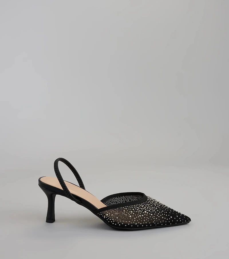 She Came to Sparkle Slingback Heels