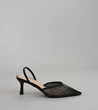 She Came to Sparkle Slingback Heels