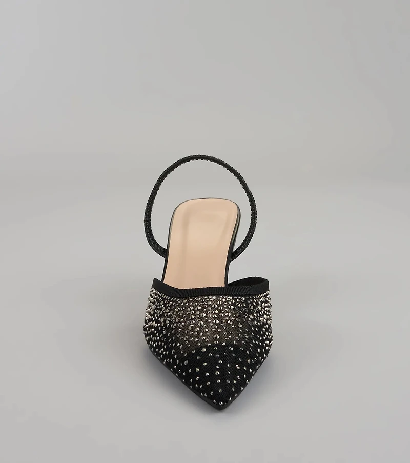 She Came to Sparkle Slingback Heels