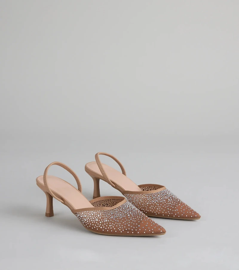 She Came to Sparkle Slingback Heels