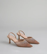 She Came to Sparkle Slingback Heels