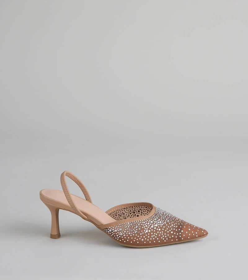 She Came to Sparkle Slingback Heels