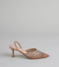 She Came to Sparkle Slingback Heels