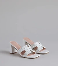 Playful Poise Pearl Block Heel Mules