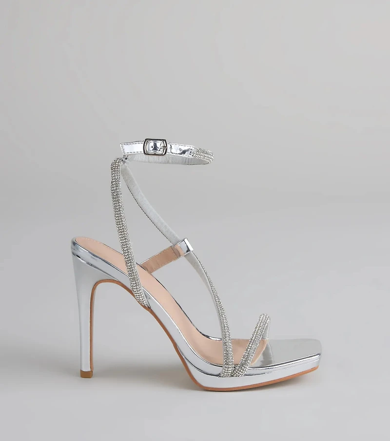 Shine Game Rhinestone Platform Stilettos