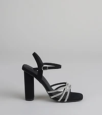 Glow Getter Twisted Rhinestone Heels