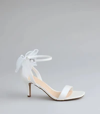 Sweet And Chic Tulle Bow Kitten Heels