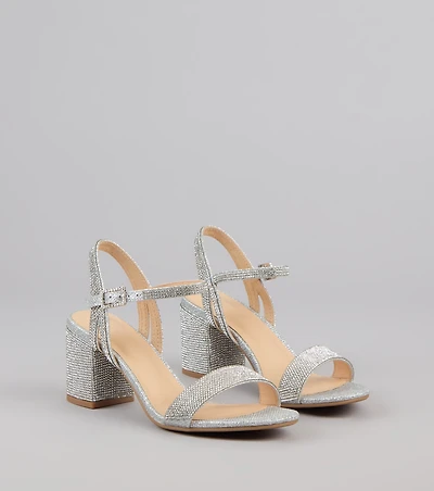 Step Into Sparkle Rhinestone Block Heels