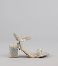 Step Into Sparkle Rhinestone Block Heels