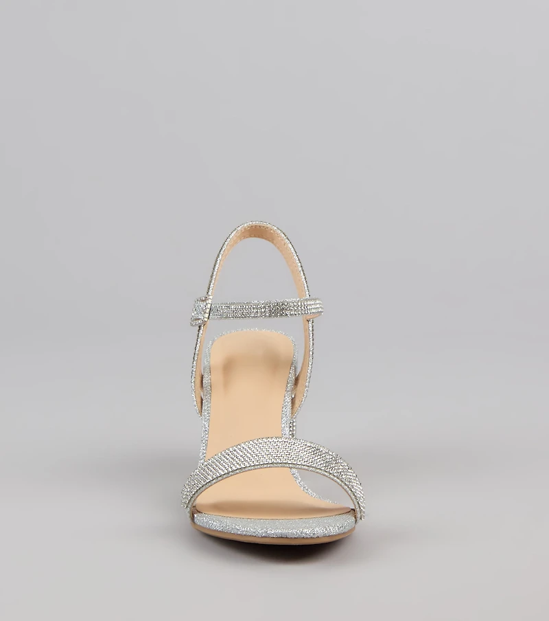 Step Into Sparkle Rhinestone Block Heels