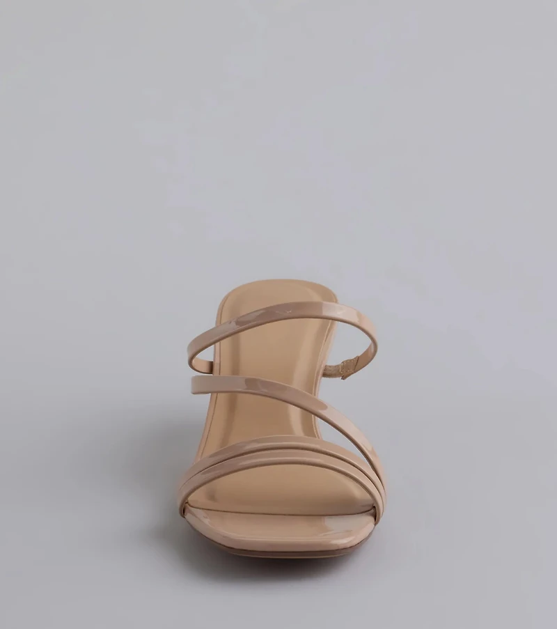 Cute Attitude Strappy Kitten Heel Mules