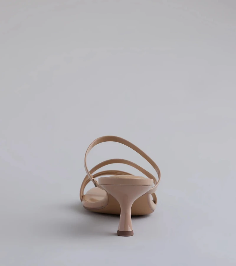 Cute Attitude Strappy Kitten Heel Mules