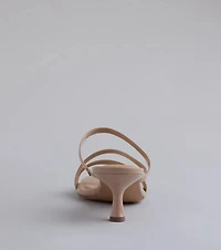 Cute Attitude Strappy Kitten Heel Mules