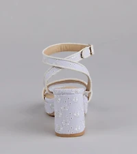 Stroll The Town Eyelet Platform Block Heels