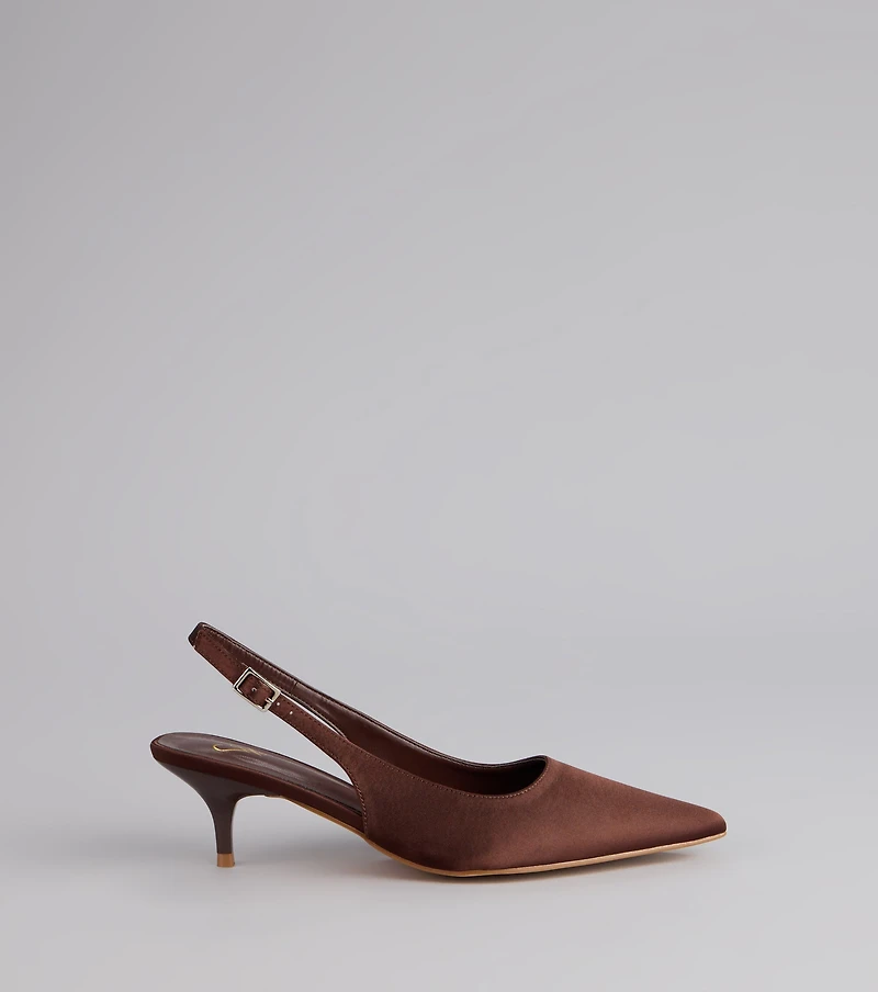Princess Calling Satin Slingback Heels