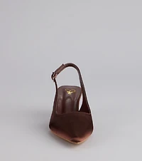 Princess Calling Satin Slingback Heels