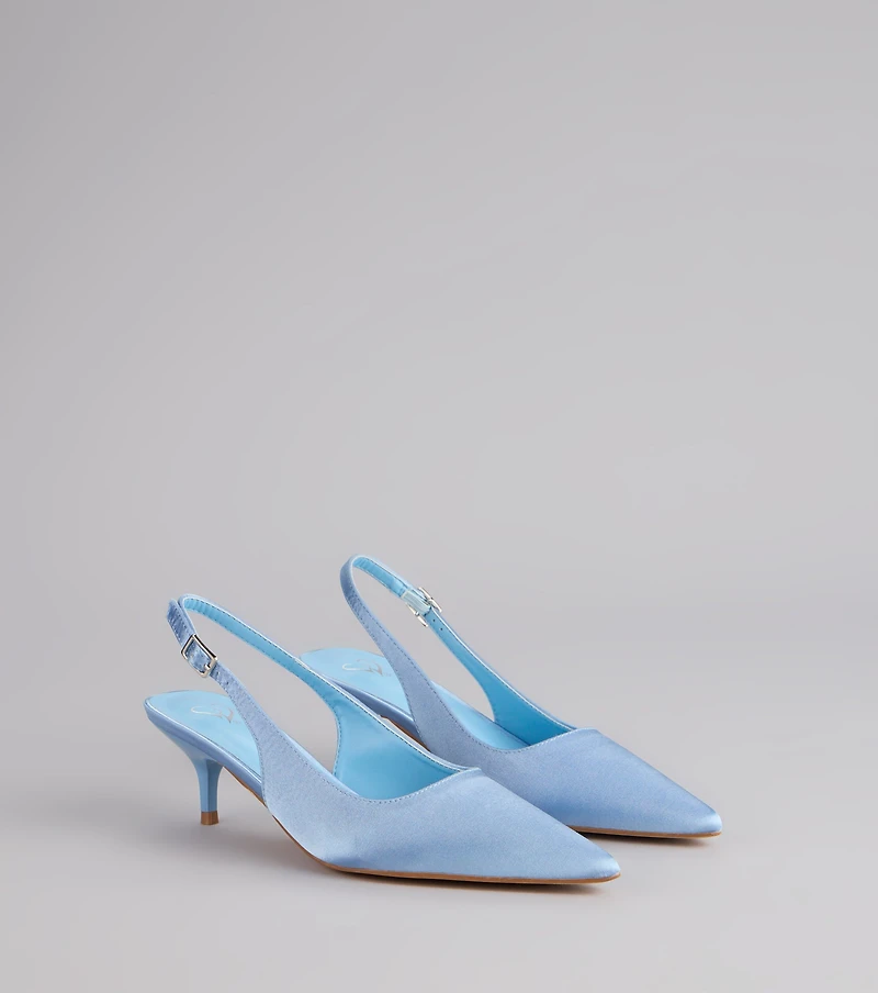 Princess Calling Satin Slingback Heels