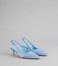 Princess Calling Satin Slingback Heels