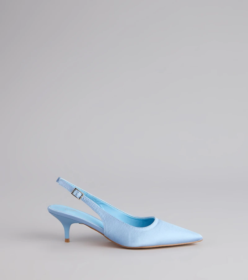 Princess Calling Satin Slingback Heels