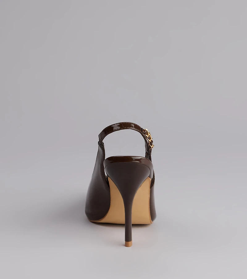 After Hours Patent Slingback Heels