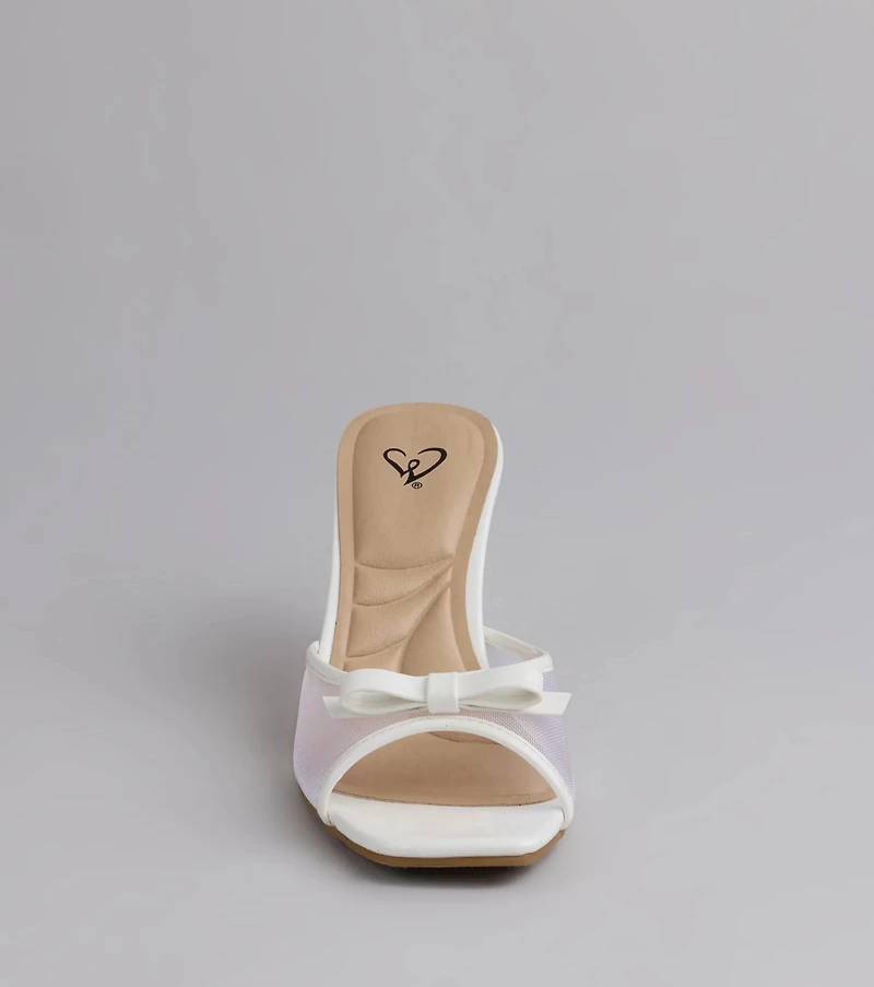 Soft Glam Mesh Bow Mules