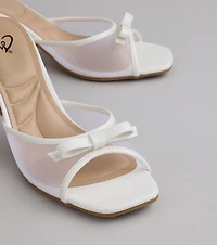 Soft Glam Mesh Bow Mules